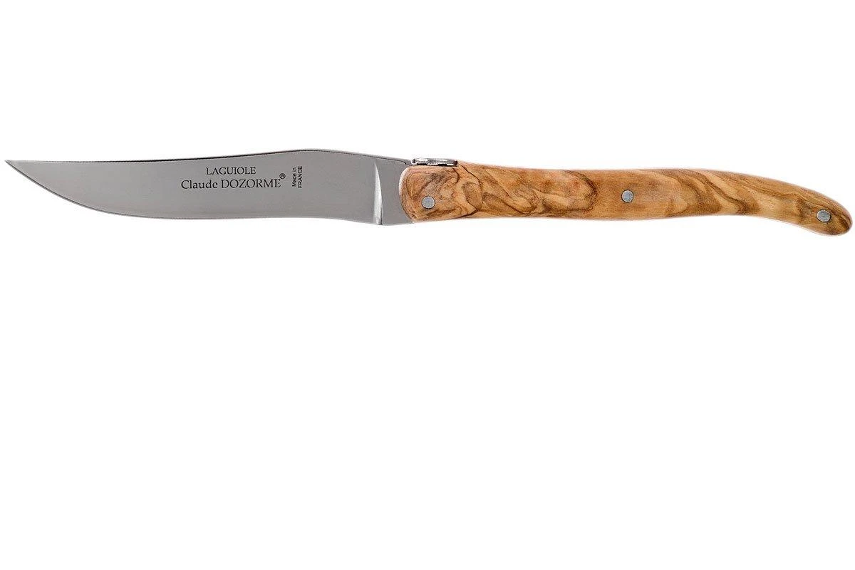 Claude Dozorme Laguiole Steakmesserset 6-teilig Ohne Bolster, Olivenholz 4 Claude Dozorme Laguiole Steakmesserset 6-teilig Ohne Bolster, Olivenholz – Bild 2