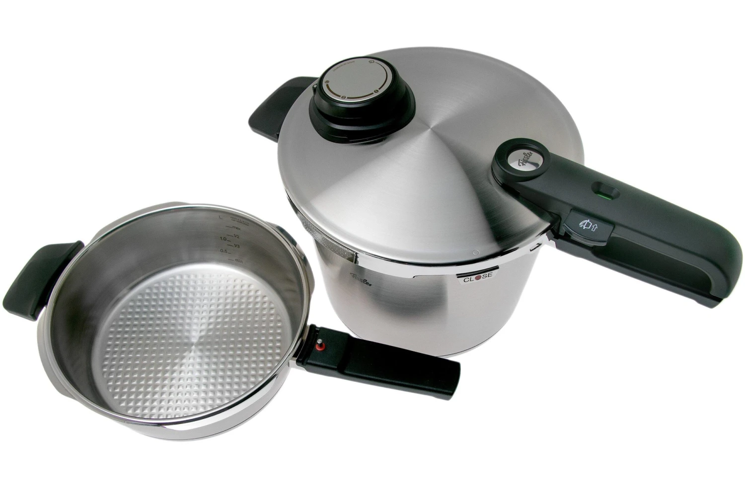 Fissler Fissler Vitavit Premium® 622-412-12-070, 3-teiliges Schnellkochtopfset Mit Dampfeinsatz 4 Fissler Fissler Vitavit Premium® 622-412-12-070, 3-teiliges Schnellkochtopfset Mit Dampfeinsatz – Bild 2