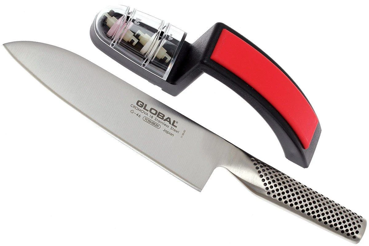 Global G46220BR Messerset, Santoku Und Wasserschleifer 4 Global G46220BR Messerset, Santoku Und Wasserschleifer – Bild 2