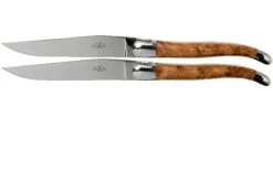 Forge De Laguiole, LAT22MINTHBRI, 2-teiliges Steakmesserset Poliert, Thuya-Holz