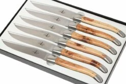 Forge De Laguiole, T62MINGE, Wacholderholz -Victorinox Verkäufe LAT62MINGE 03 forge de laguiole messenset t62minge d3