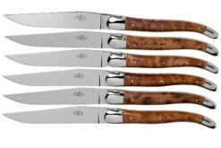 Forge De Laguiole T62MINTHBRI Thujaholz Poliert Set Von 6 Steakmessern