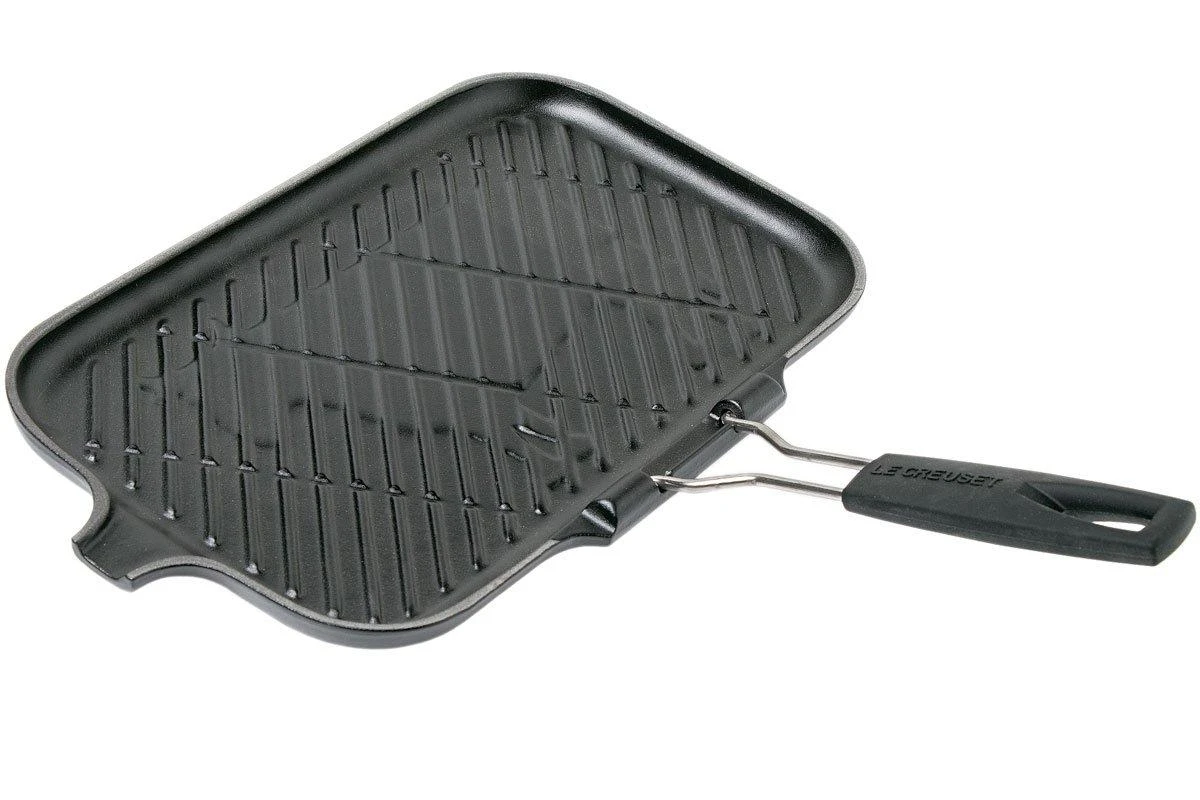 Le Creuset Grillpfanne/Skillet 36 Cm Schwarz Mit Klappgriff 3 Le Creuset Grillpfanne/Skillet 36 Cm Schwarz Mit Klappgriff