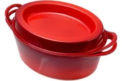 Le Creuset Doufeu Gusseisen Bratpfanne Oval, 32 Cm, 7,2L Rot