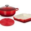 Le Creuset 2022 Set Cerise, Gusseisen, Keramik Und Silikon, Pfannenset