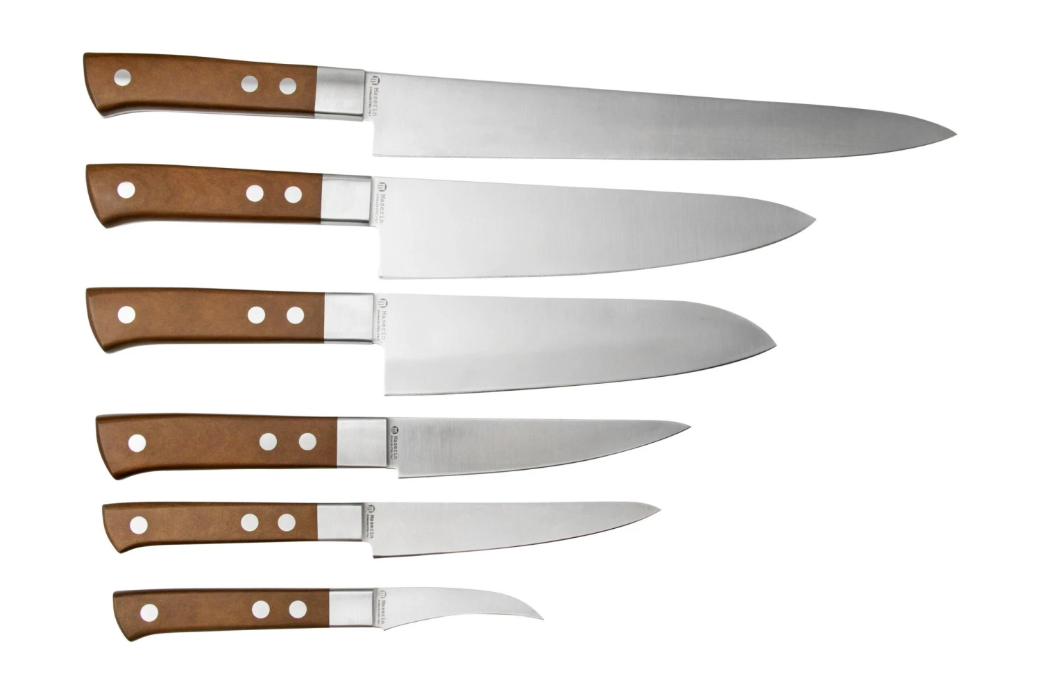 Maserin TEGI 2500TG02-M 6-teiliges Küchenmesser-Set Mit Rolltasche, Braun 4 Maserin TEGI 2500TG02-M 6-teiliges Küchenmesser-Set Mit Rolltasche, Braun – Bild 2