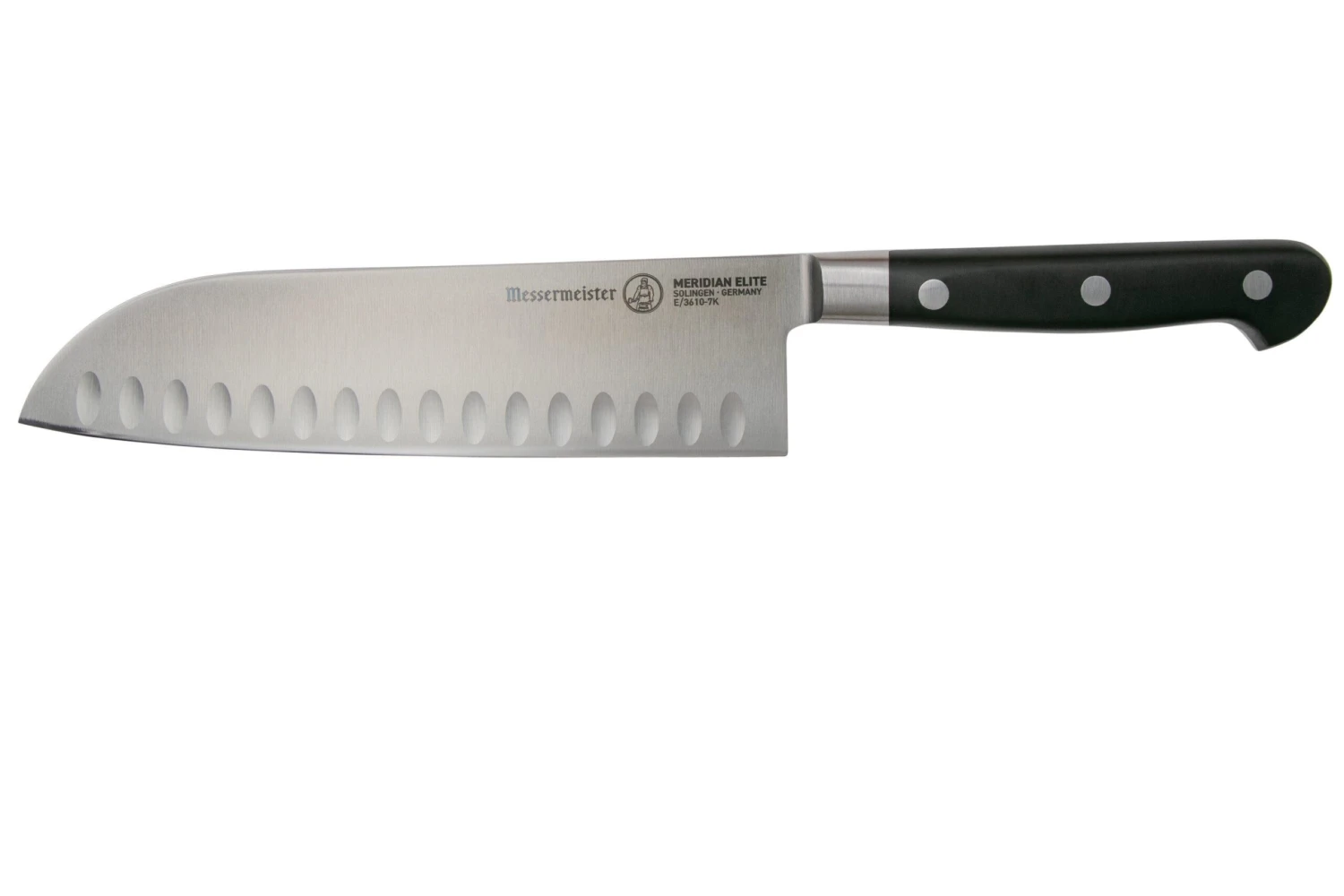 Messermeister Meridian Elite E-3610-7K Santoku Mit Kullen, 18 Cm 3 Messermeister Meridian Elite E-3610-7K Santoku Mit Kullen, 18 Cm
