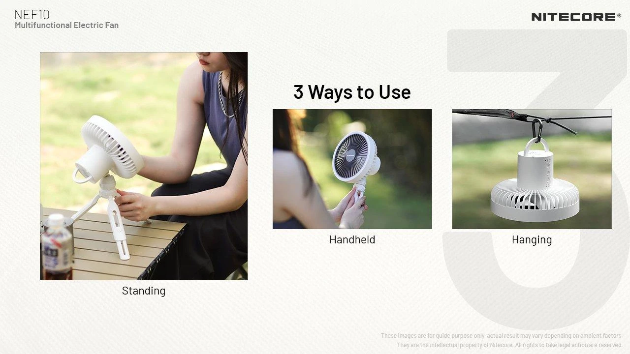 Nitecore NEF10 Portable Fan, Weiß, Ventilator Mit Lampe Und Powerbank 4 Nitecore NEF10 Portable Fan, Weiß, Ventilator Mit Lampe Und Powerbank – Bild 2