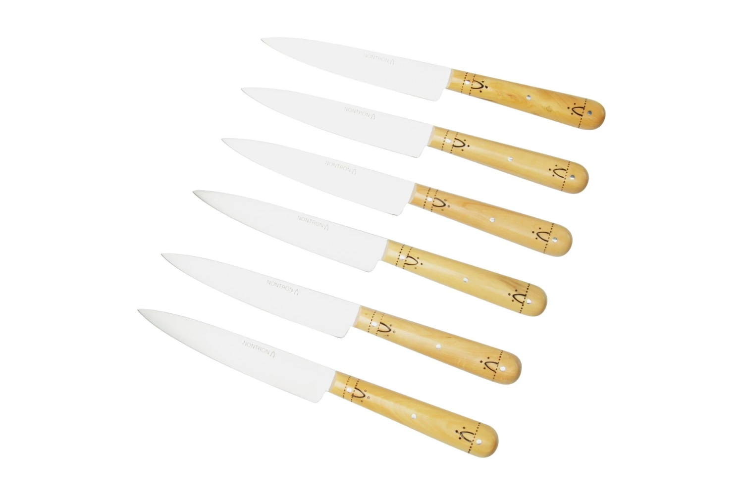 Nontron Traditional Set Of 6 Kitchen Knives, T6OF12RBU 6-teiliges Messerset 3 Nontron Traditional Set Of 6 Kitchen Knives, T6OF12RBU 6-teiliges Messerset