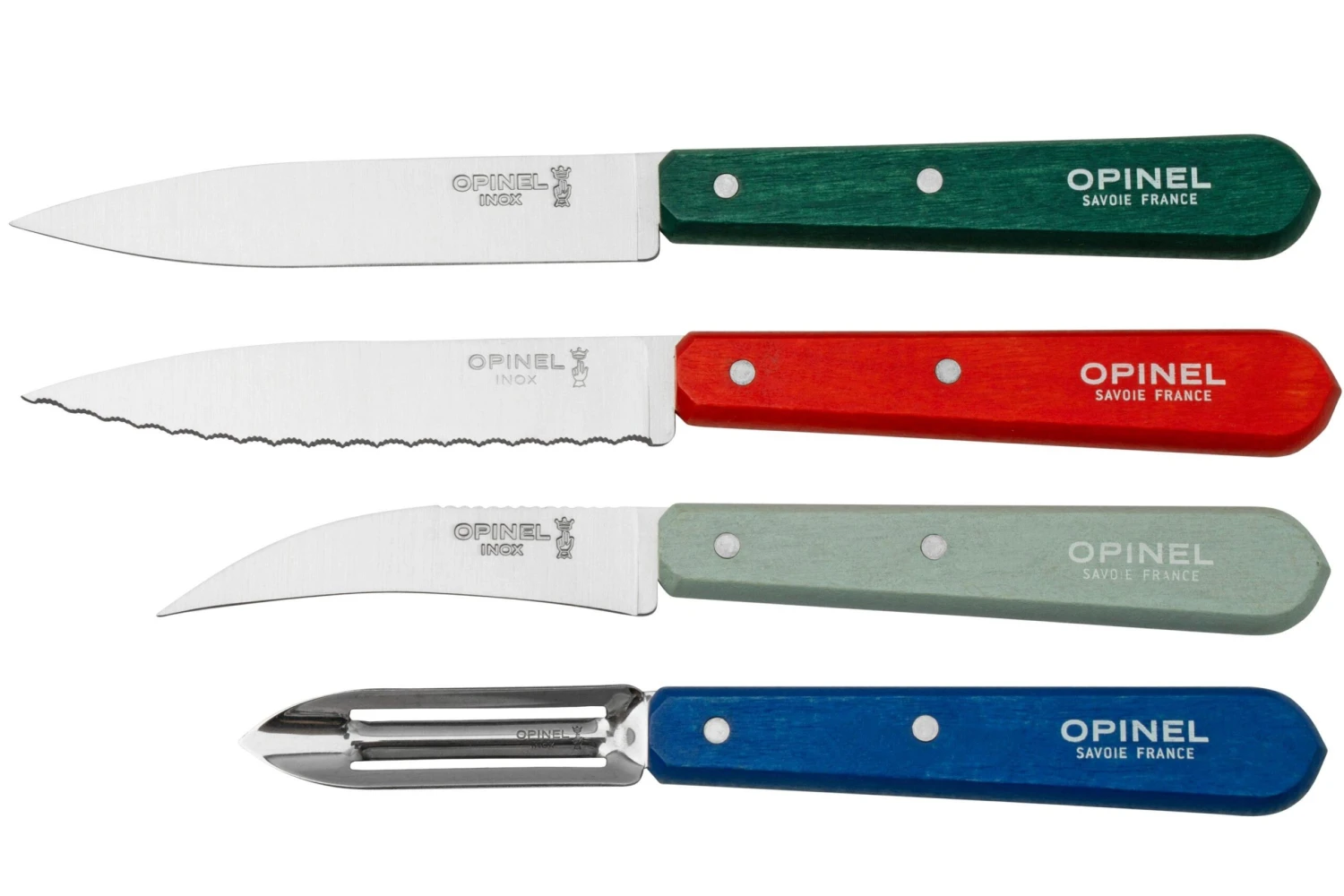 Opinel Les Essentiels Du Cuisinier 002576, 4-teiliges Schälmesserset 3 Opinel Les Essentiels Du Cuisinier 002576, 4-teiliges Schälmesserset