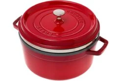 Staub Cocotte / Bräter 26cm, 5,2L, Rot Mit Dämpfeinsatz