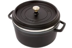 Staub Cocotte / Bräter 26cm, 5,2L, Schwarz Mit Dämpfeinsatz
