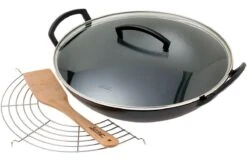 Spring Wok Gusseisen Mit Glasdeckel, 35 Cm, 4,0 L