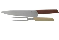 Victorinox Swiss Modern Tranchiermesser Und -gabel, Weintrauben-rot Und Mandel-beige