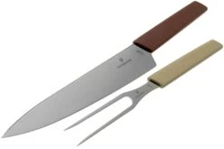 Victorinox Swiss Modern Tranchiermesser Und -gabel, Weintrauben-rot Und Mandel-beige -Victorinox Verkäufe VT6 9096 21G 03 victorinox