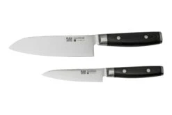 Yaxell Ran 36056, 3-teiliges Messerset Santoku 16,5 Cm, Universalmesser 12 Cm Und Messerschleifer