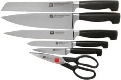 Zwilling J.A. Henckels Four Star SharpBlock 35145-007, 7-teiliger Messerblock Schwarz Eschenholz -Victorinox Verkäufe ZW35145 007 07 zwilling